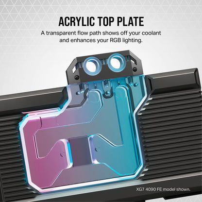 Corsair Hydro X Series XG7 RGB RX 7900 XTX GPU Water Block - for AMD Radeon™ RX 7900 XTX - Nickel-Plated Copper - Included Backplate & 5V ARGB Adapter Cable - Black