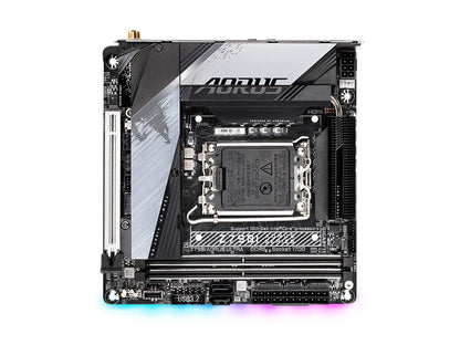 GIGABYTE Z790I AORUS Ultra (LGA 1700/ Intel/ Z790/ Mini-ITX/ DDR5/ Dual M.2/ PCIe 5.0/ USB 3.2 Gen2X2 Type-C/Intel Killer Wi-Fi 6E/ Intel 2.5GbE LAN/Q-Flash Plus/Motherboard)