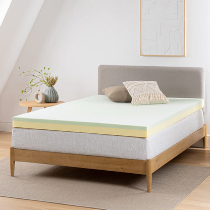 Zinus AZ-GTFT-300Q 3 Inch Green Tea Memory Foam Mattress Topper, Queen