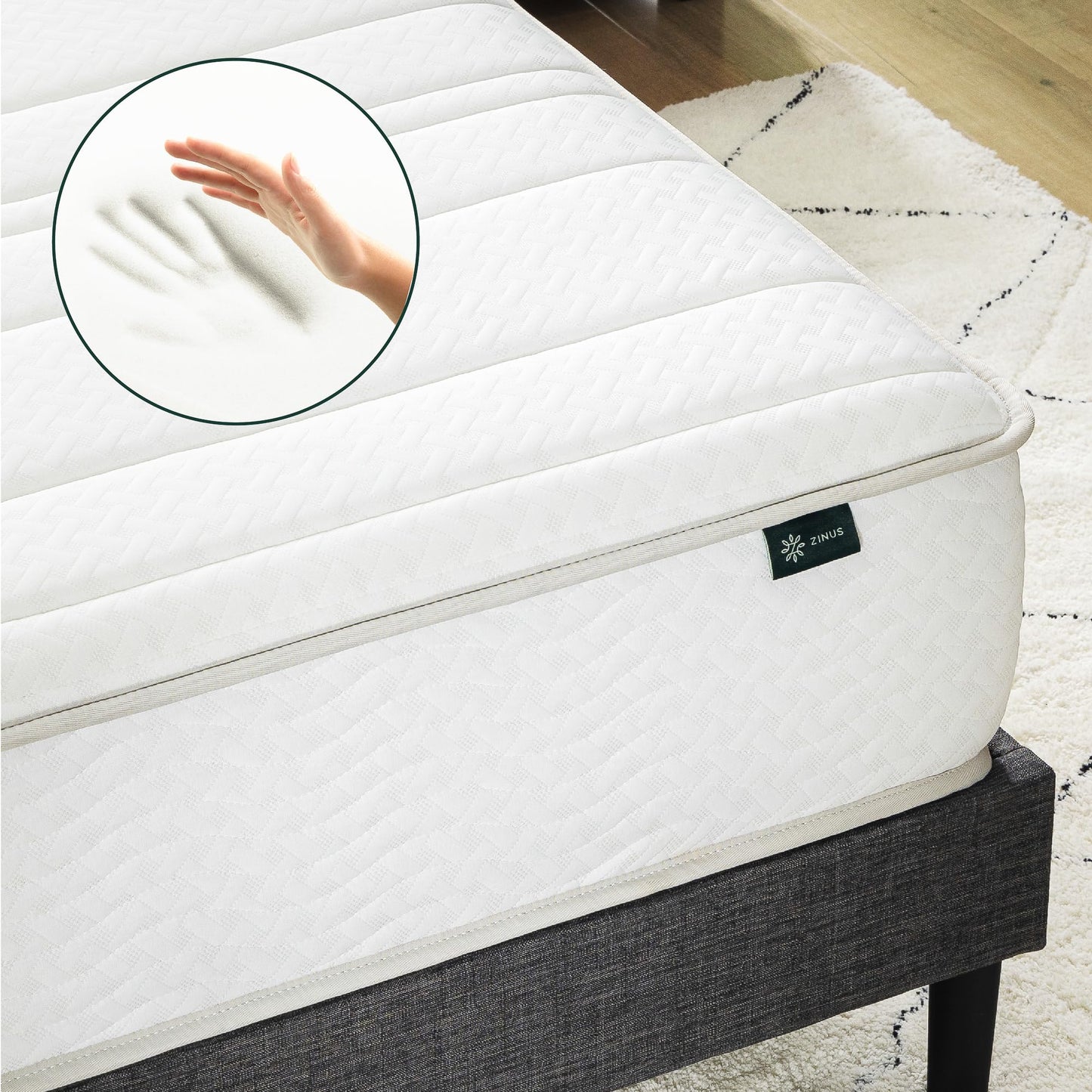 ZINUS 8 Inch Foam and Spring Hybrid Mattress [New Version], King, Fiberglass Free, Medium Firmness, Durable Support, Certified Safe Foams & Fabric, Mattress in A Box White 8" New Small Box