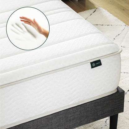 Zinus Queen Mattress - 8 Inch Foam and Spring Hybrid Mattress, Affordable Mattress, CertiPUR-US Certified Foam with Pressure Relief, Mattress in a Box, 10-Year Warranty, Queen Size New Small Box