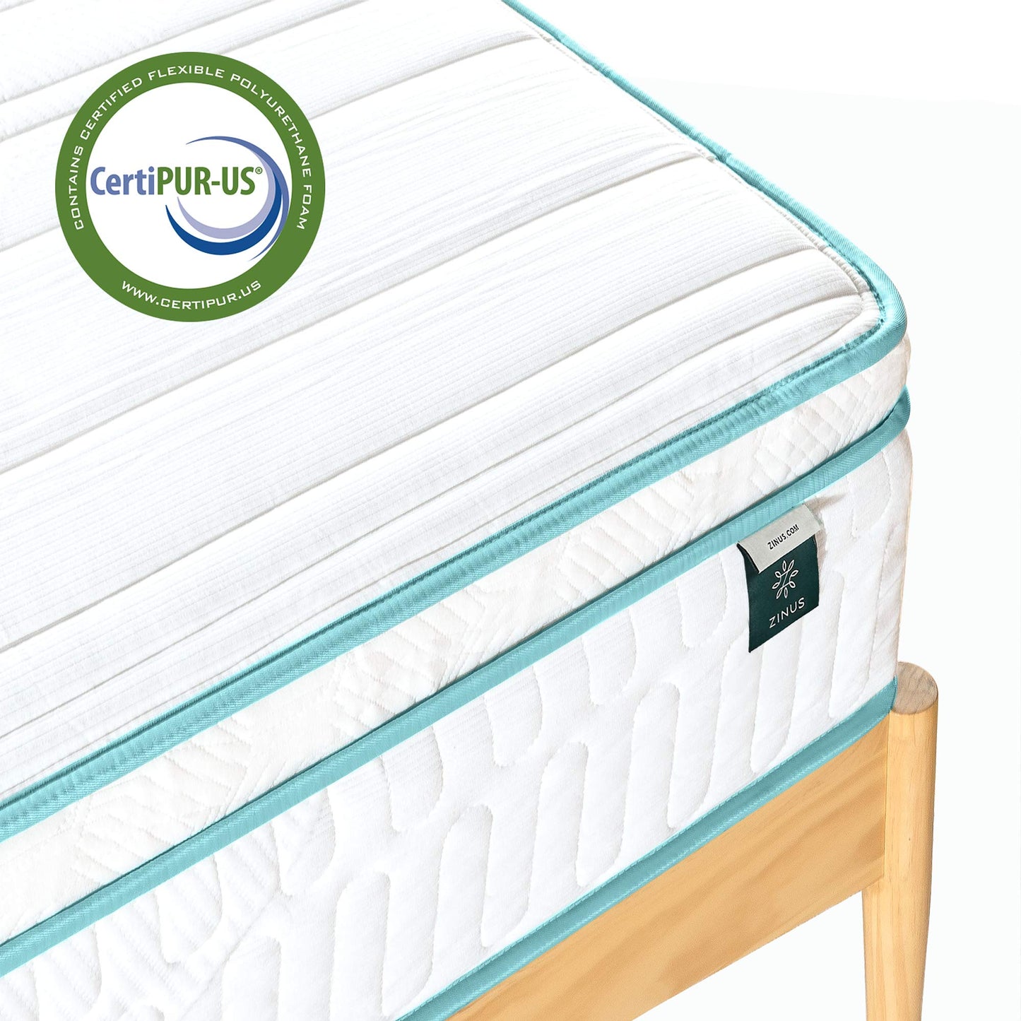 ZINUS 12 Inch Memory Foam Spring Hybrid Queen Size Mattress, Euro Top Innerspring Mattress, Green Tea-Infused Foam, CertiPUR-US Certified, Mattress in a Box 12 Inch Winter Cloud