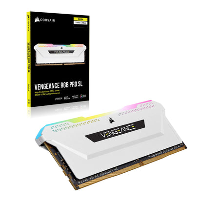 CORSAIR VENGEANCE RGB PRO SL 64GB (4x16GB) DDR4 3600 (PC4-28800) C18 1.35V - White 3600 MHz 64GB (4x16GB)