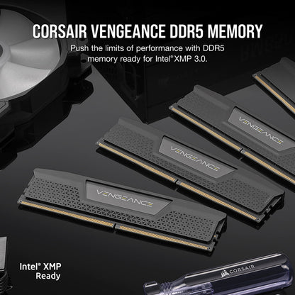 CORSAIR VENGEANCE DDR5 RAM 32GB (2x16GB) 5200MHz CL40 Intel XMP iCUE Compatible Computer Memory - Black (CMK32GX5M2B5200C40) 32GB (2x16GB)