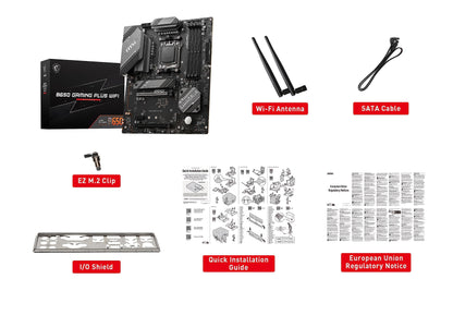 MSI B650 Gaming Plus WiFi Gaming Motherboard (AMD AM5, ATX, DDR5, PCIe 4.0, M.2, SATA 6Gb/s, USB 3.2 Gen 2, HDMI/DP, Wi-Fi 6E, Bluetooth 5.3, AMD Ryzen 7000 Series Desktop Processors)