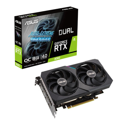 ASUS Dual GeForce RTX™ 3060 OC Edition 8GB GDDR6 (PCIe 4.0, 8GB GDDR6, HDMI 2.1, DisplayPort 1.4a)