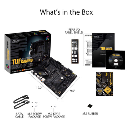 ASUS TUF GAMING B550-PLUS AMD AM4 (3rd Gen Ryzen™) ATX gaming motherboard (PCIe 4.0, 2.5Gb LAN, HDMI 2.1, BIOS FlashBack, USB 3.2 Gen 2, Addressable Gen 2 RGB header and AURA Sync)