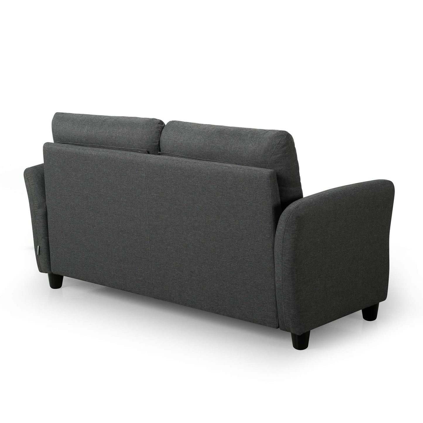 Zinus Contemporary Upholstered 62.2in Sofa Couch/Loveseat, Dark Grey Loveseat