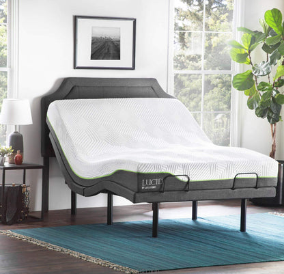 Lucid L300 Adjustable Bed Base with Lucid 12 inch Latex Hybrid Mattress - Queen 12 inch Mattress and Adjustable Base