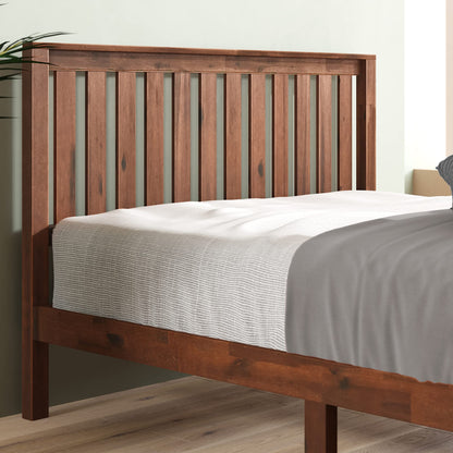 Zinus OLB-PWPBHE-12F 12 Inch Wood Platform Bed with Headboard / No Box Spring Needed / Wood Slat Support / Antique Espresso Finish, Full, Brown