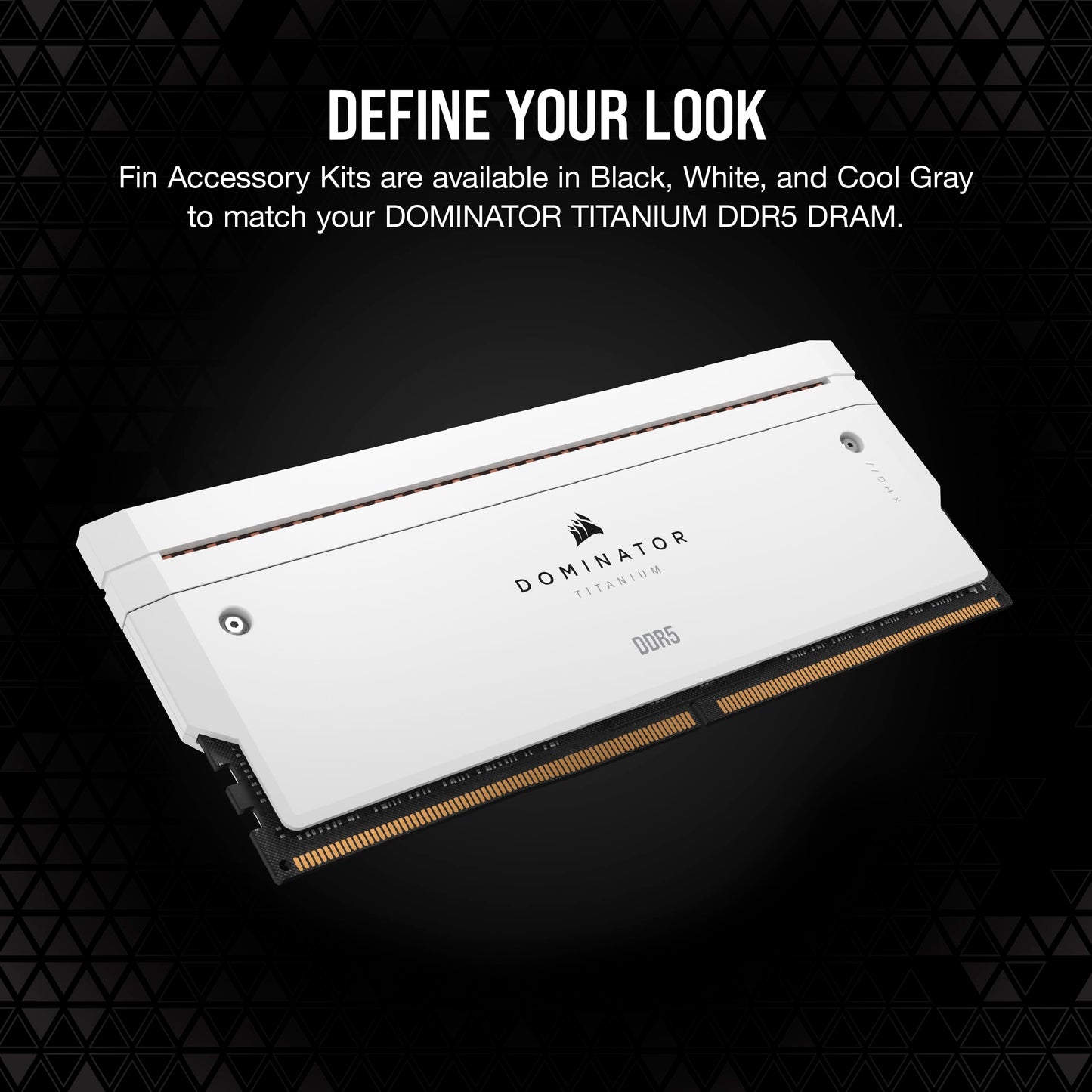 CORSAIR DOMINATOR TITANIUM RGB DDR5 RAM 2x Fin Accessory Kit - White (No Physical Memory)