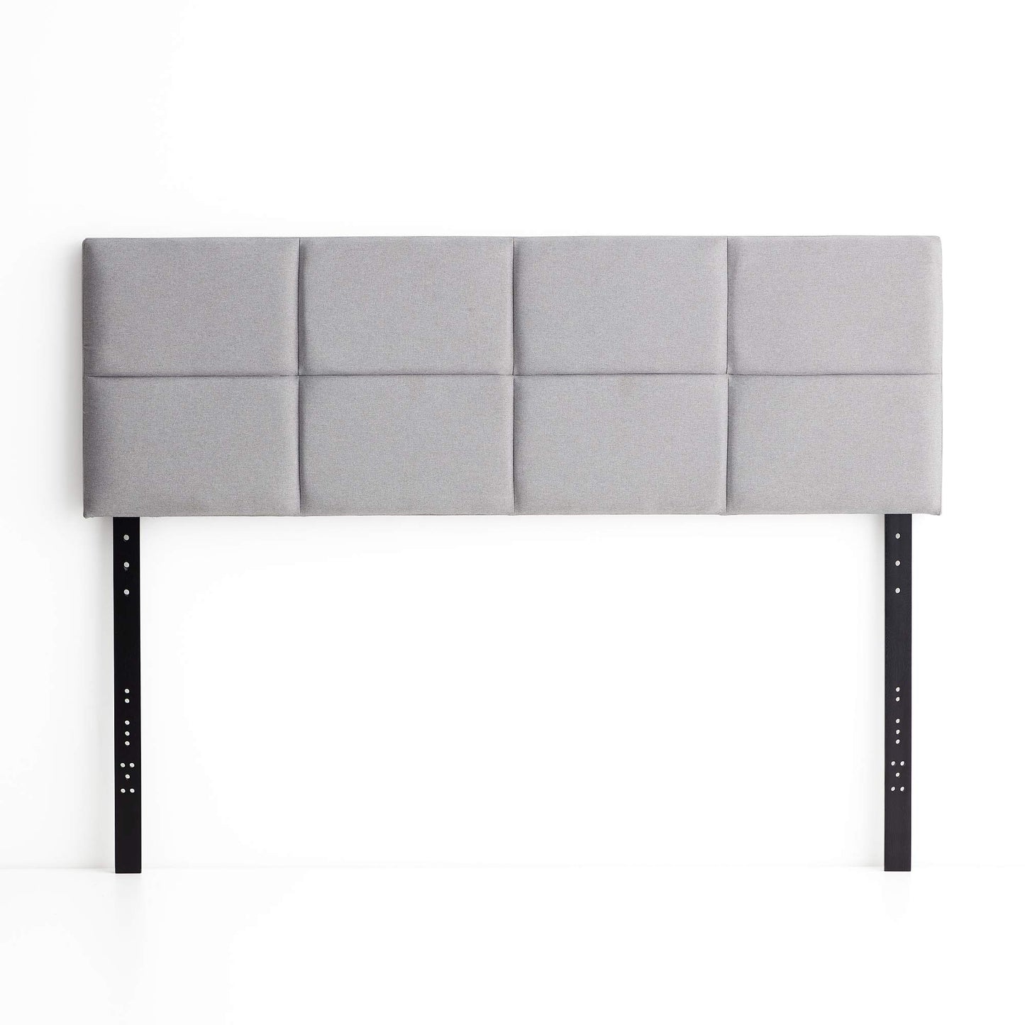 LUCID Mid Rise Upholstered Square Channeled Adjustable Height Headboard, Full/Full XL Stone