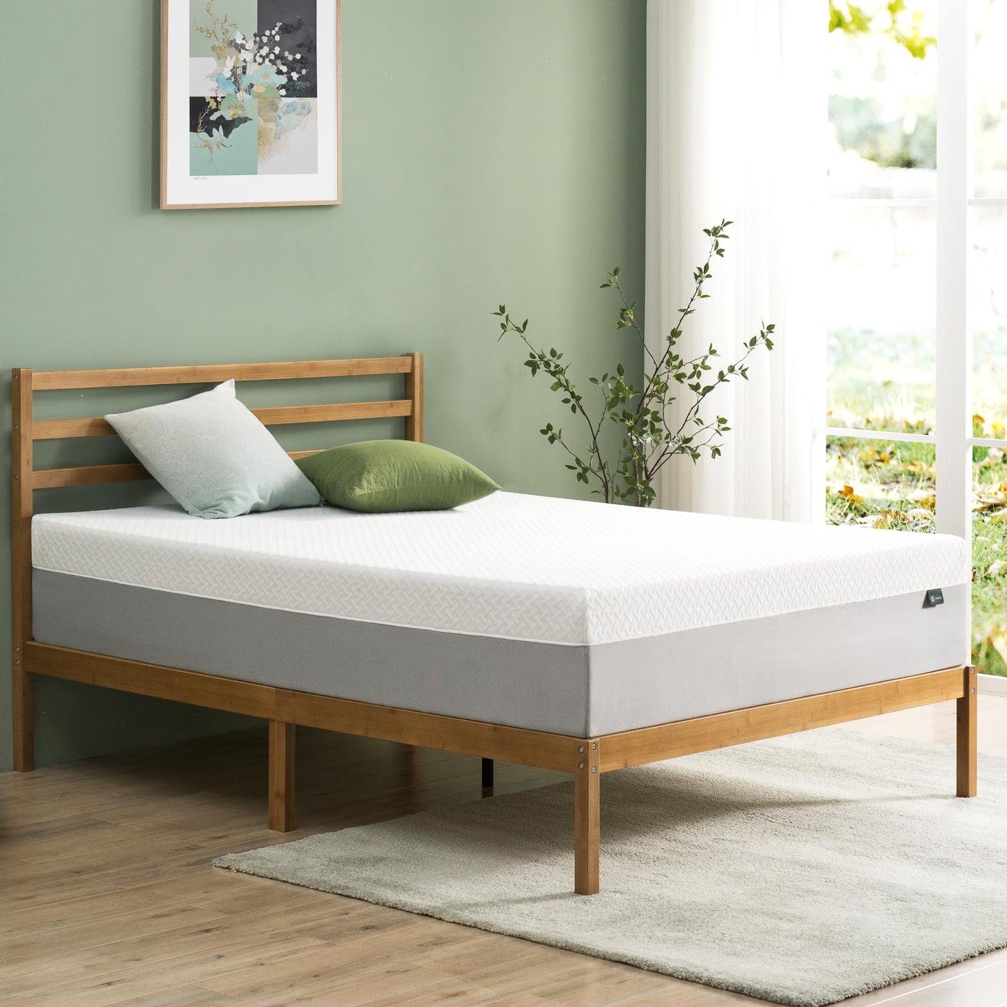 ZINUS 10 Inch Green Tea Essential Memory Foam Mattress [New Version], Twin, Fiberglass Free, Medium Feel, Breathable Airflow Memory Foam, Certified Safe Foams & Fabric, Mattress in A Box White 10" Green Tea New Small Box