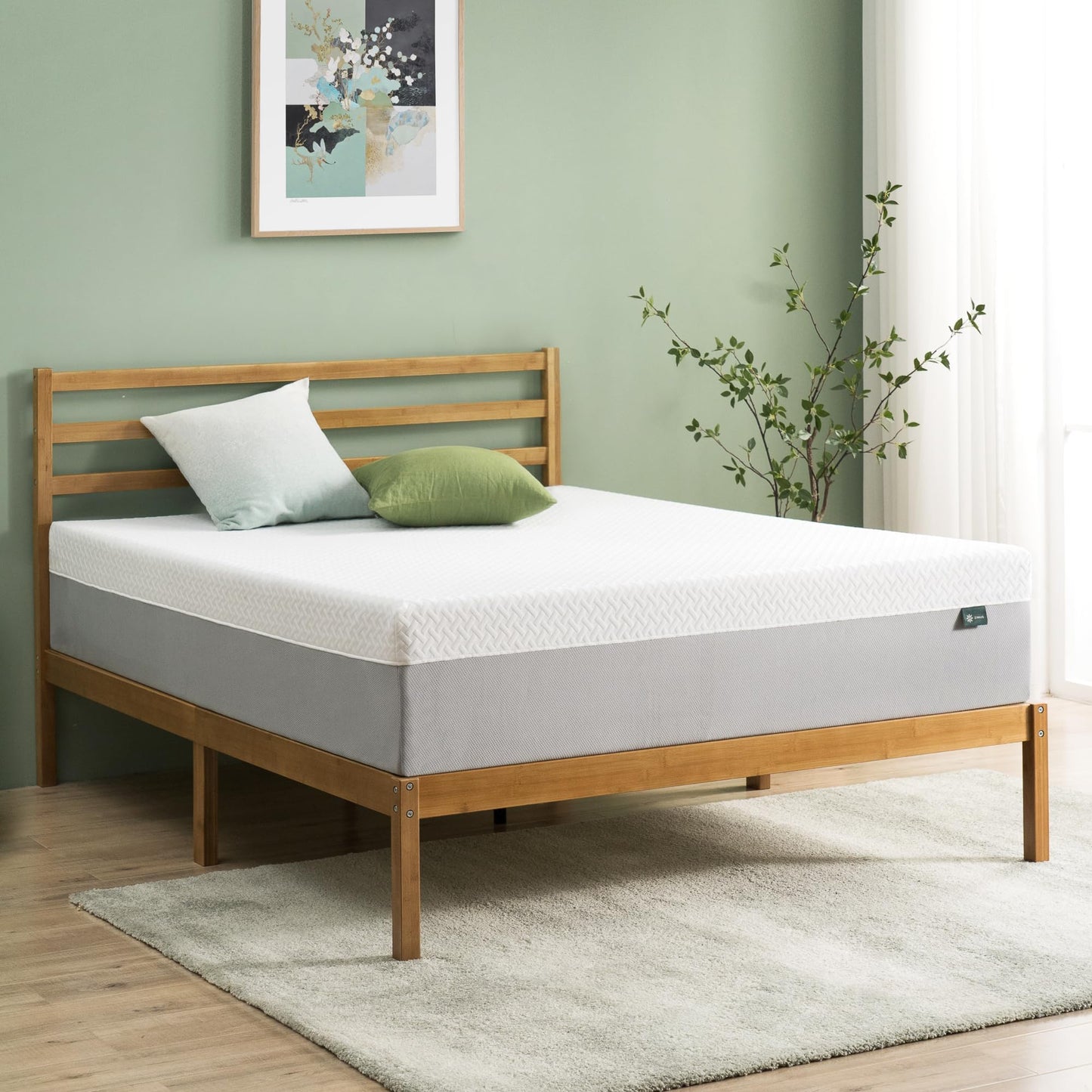 ZINUS 10 Inch Green Tea Essential Memory Foam Mattress [New Version], Full, Fiberglass Free, Medium Feel, Breathable Airflow Memory Foam, Certified Safe Foams & Fabric, Mattress in A Box White 10" Green Tea New Small Box