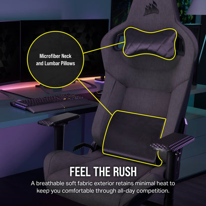 Corsair T3 Rush (2023) Gaming Chair, One Size, Charcoal