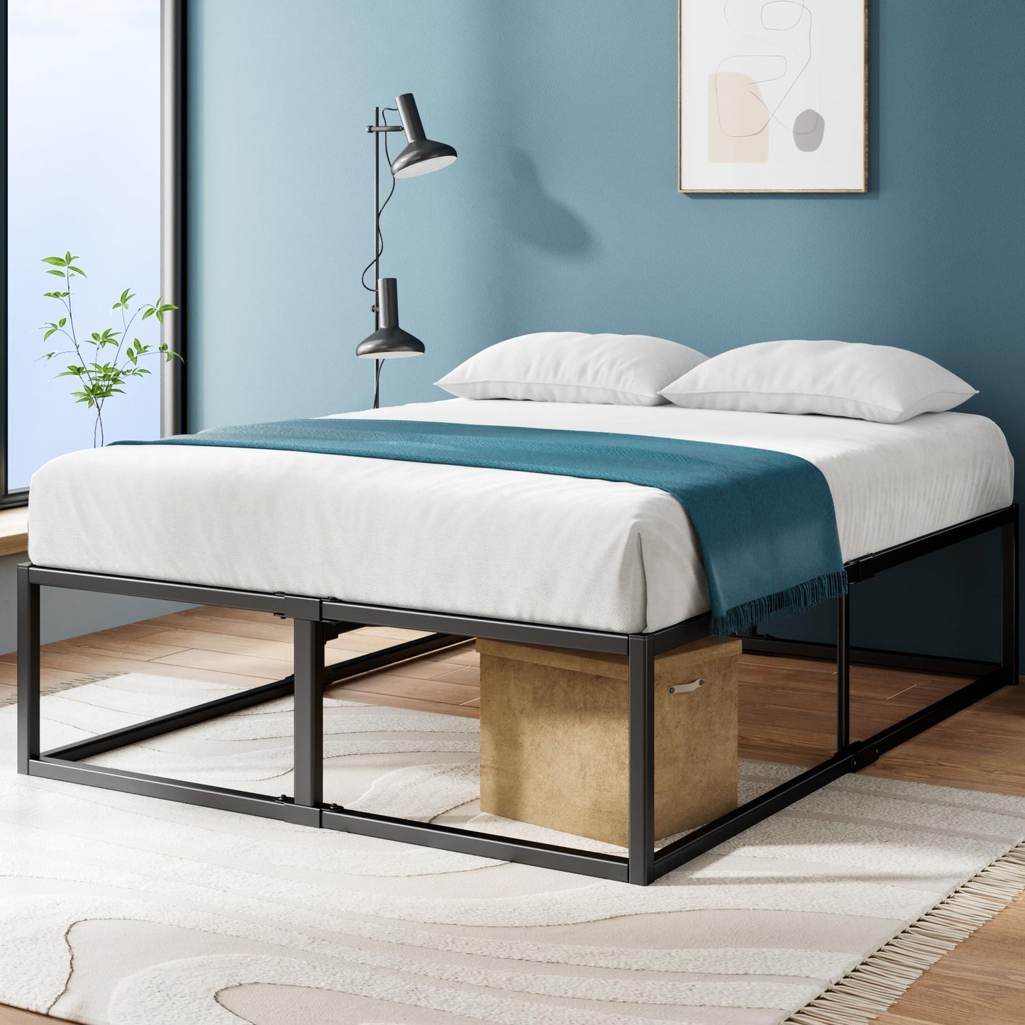 Zinus Twin Bed Frame - Joseph 18 Inch Metal Bed Frame with Wood Slat Support, No Box Spring Needed, Easy Assembly - Minimalist Platform Bed Frame with Underbed Storage Space, 5 Year Warranty, Twin New Small Box