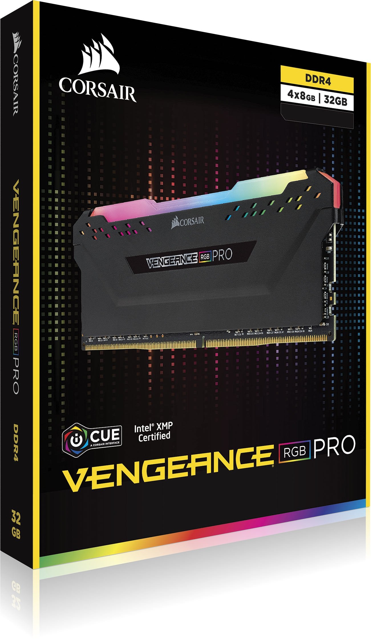 Corsair Vengeance RGB PRO 32GB (4x8GB) DDR4 2666MHz C16 LED Desktop Memory, Black