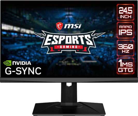 MSI Full HD 1920 x 1080 360Hz 0.5ms Built-in USB Hub DisplayPort HDMI G-Sync Technology Built-in RGB Narrow Bezel LED Backlit Gaming Monitor (Oculux NXG253R)