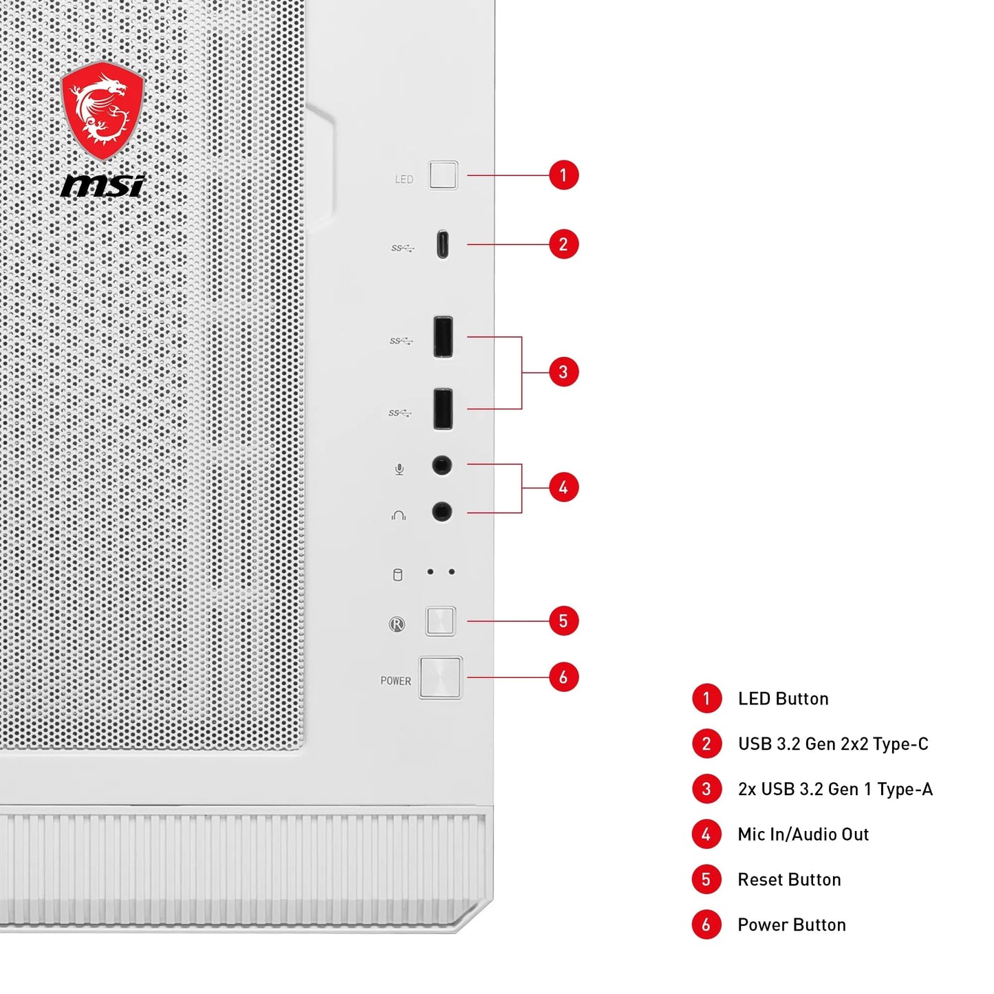 MSI MPG Velox 100R White Mid Tower Case (E-ATX/ATX/M-ATX/Mini-ITX)