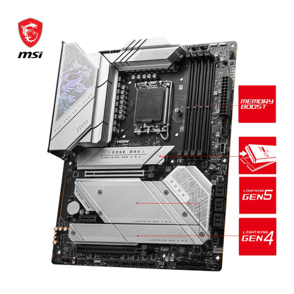 MSI MPG Z790 Edge TI MAX WiFi Gaming Motherboard (Supports 12th/13th Gen Intel Processors, LGA 1700, DDR5, PCIe 5.0, M.2, 2.5Gbps LAN, USB 3.2 Gen2, Wi-Fi 7, ATX)