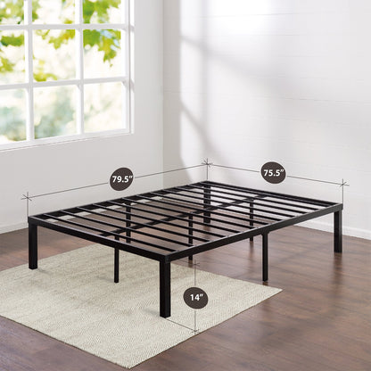 Zinus King Bed Frame - Luis 14 inch QuickLock Metal Bed Frame with Steel Slat Support - Modern Design, Quick Assembly, No Box Spring Needed, Platform Bed Frame with Underbed Storage Space, King Size