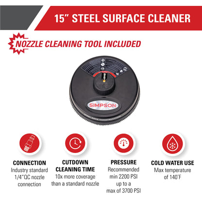 Simpson Cleaning Universal 15" Steel Pressure Washer Surface Cleaner + Dial-N-Wash Adjustable Pressure Regulator (up to 4500 PSI) Surface Cleaner + Pressure Regulator