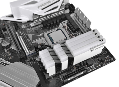 Thermaltake TOUGHRAM RGB White DDR4 4000MHz 16GB (8GB x 2) 16.8 Million Color RGB Alexa/Razer Chroma/5V Motherboard Syncable RGB Memory R022D408GX2-4000C19A