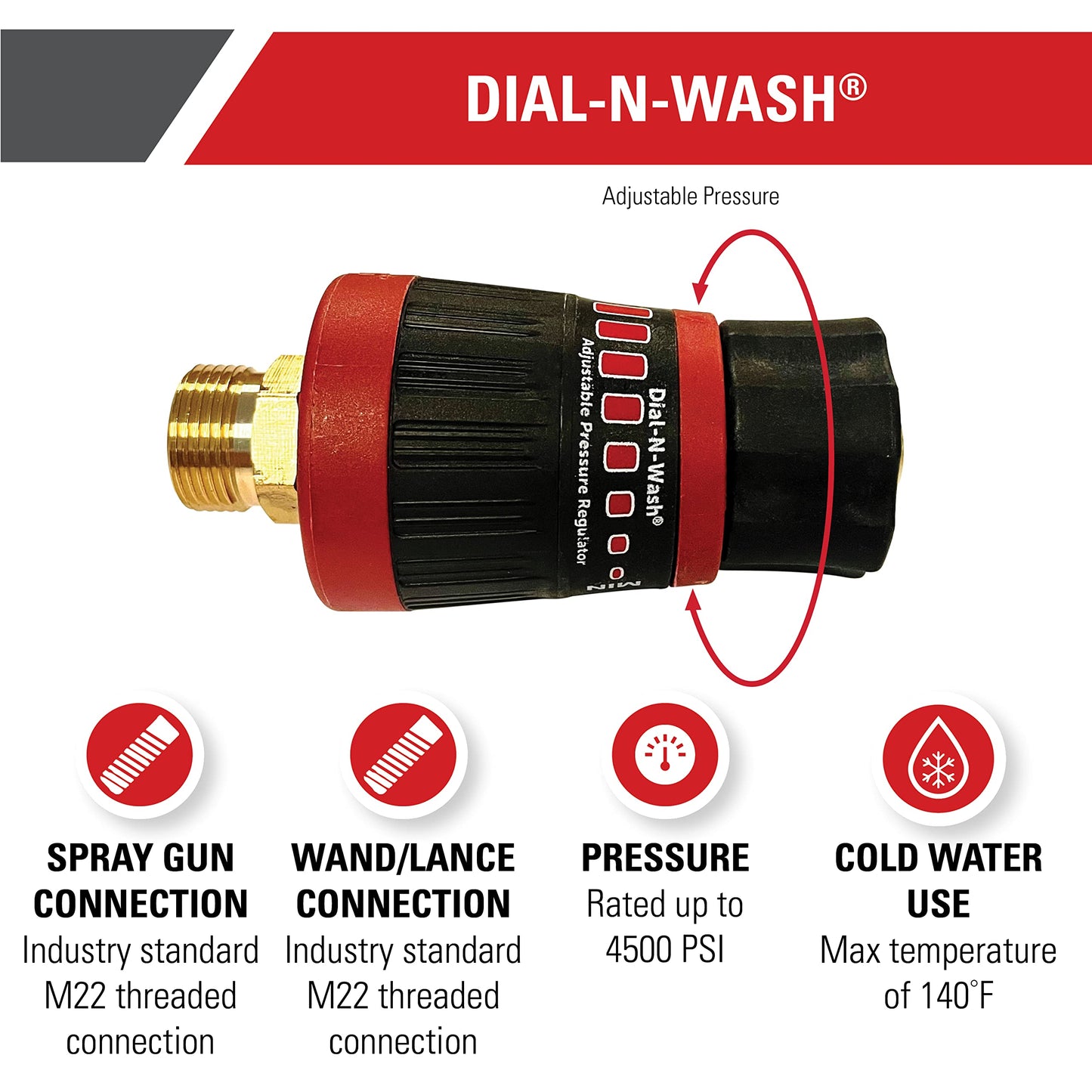 Simpson Cleaning Universal 15" Steel Pressure Washer Surface Cleaner + Dial-N-Wash Adjustable Pressure Regulator (up to 4500 PSI) Surface Cleaner + Pressure Regulator