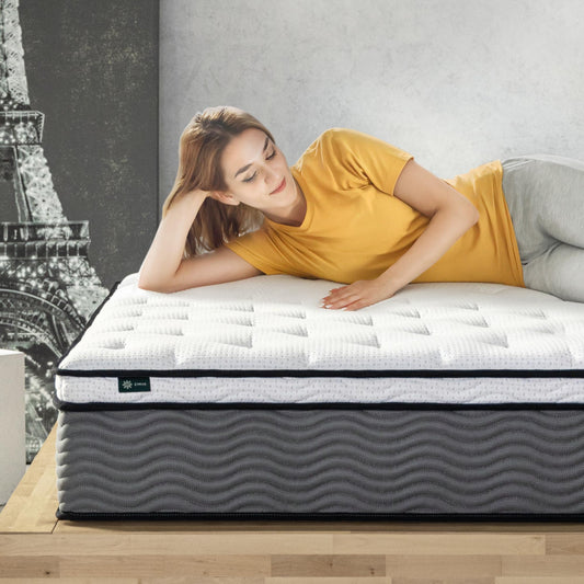 Zinus King Mattress - 12 Inch Foam and Pocket Coil Spring Hybrid Mattress, Extra Firm with Motion Isolation, Mattress in a Box, CertiPUR-US Certified Foam, 10-Year Warranty, King Size New Small Box