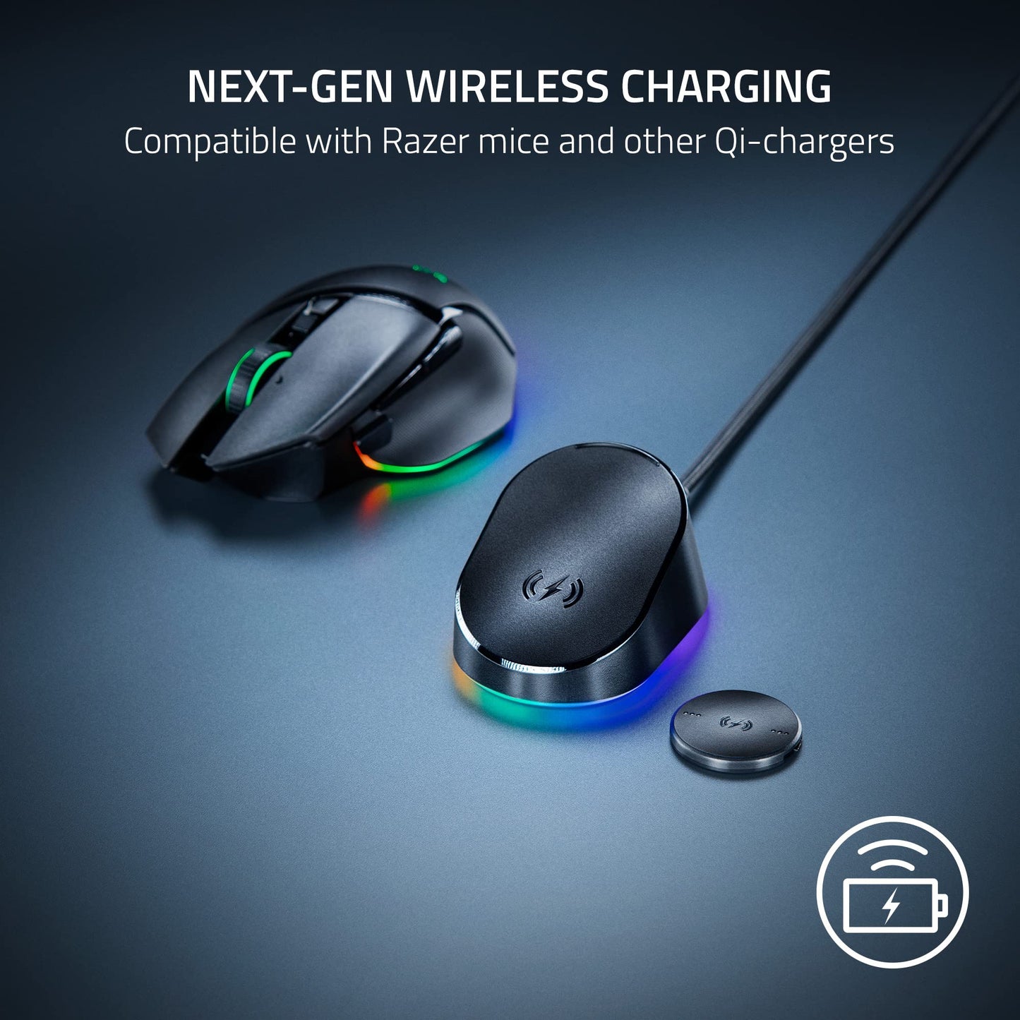 Razer Basilisk V3 Pro Customizable Wireless Gaming Mouse + Wireless Charging Puck Bundle