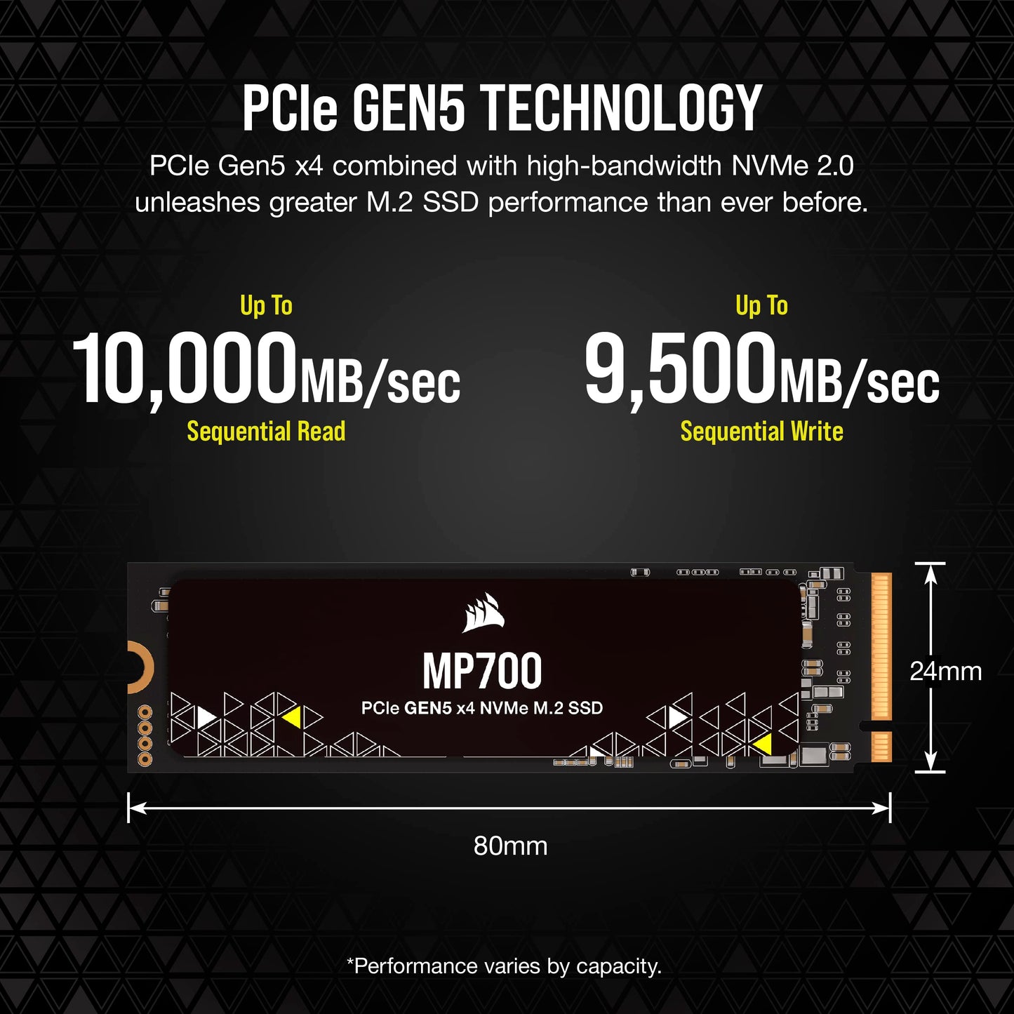 CORSAIR MP700 - SSD - 1 TB - PCI Express 5.0 x4 (NVMe) 1TB