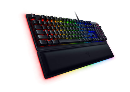 Razer Huntsman Elite Gaming Keyboard: Fastest Keyboard Switches Ever - Clicky Optical Switches - Chroma RGB Lighting - Magnetic Plush Wrist Rest - Dedicated Media Keys and Dial - Classic Black