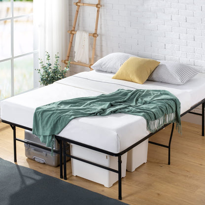 Zinus Queen Bed Frame - 18 inch SmartBase Metal Bed Frame with Steel Slat Support, Box Spring Replacement, Tool-Free Assembly - Heavy Duty Platform Bed Frame with Underbed Storage Space, Queen Size