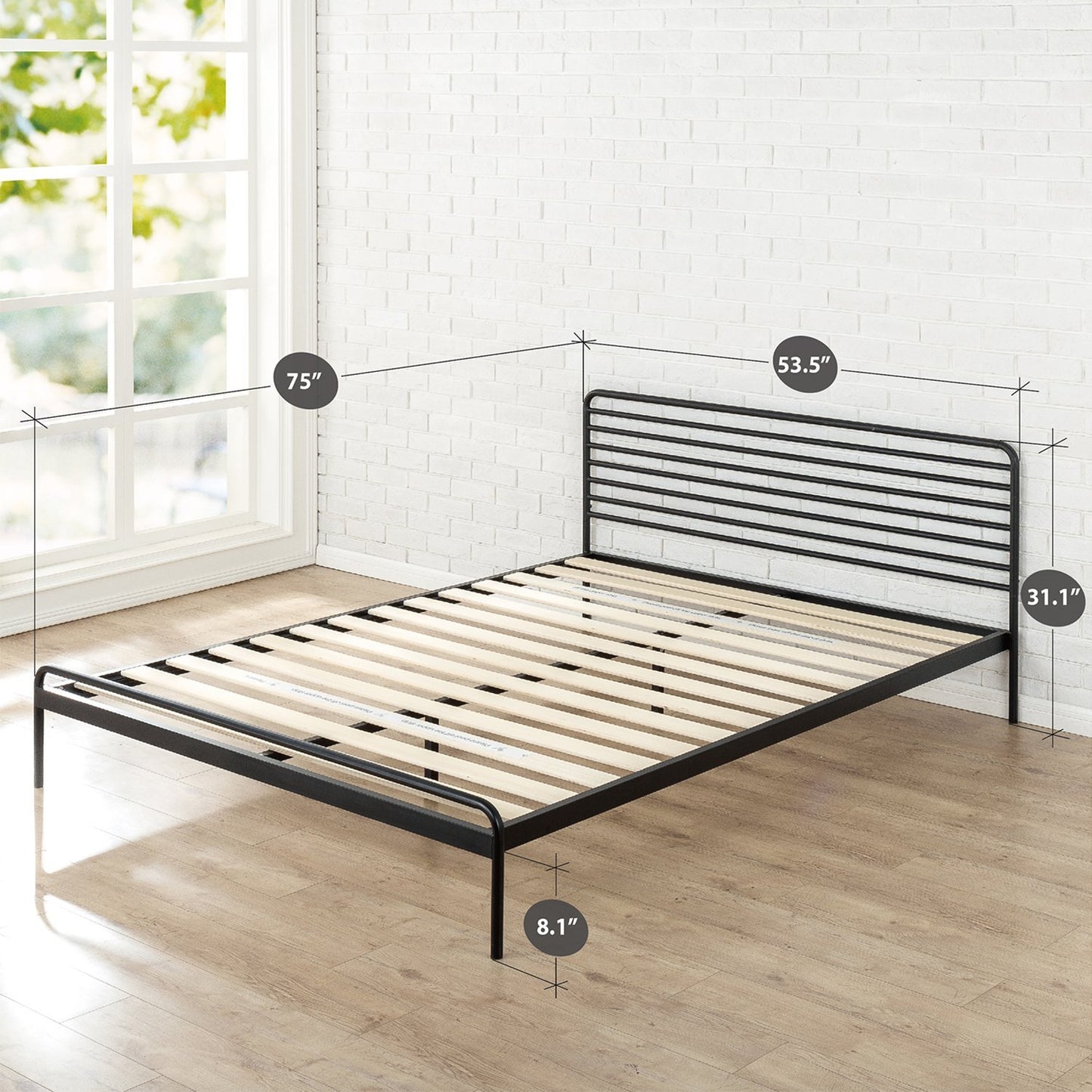 Zinus Sonnet Metal Platform Bed Frame / Mattress Foundation / No Boxspring Needed / Wood Slat Support / Design Award Winner, Full