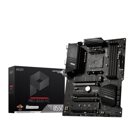 MSI PRO B550-VC ProSeries Motherboard (AMD AM4, DDR4, PCIe 4.0, SATA 6Gb/s, M.2, USB 3.2 Gen 2, HDMI/DP, ATX)