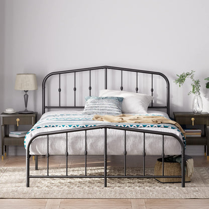 Zinus Full Bed Frame - Heidi Metal Platform Bed Frame with Headboard and Footboard - Steel Mattress Foundation, No Box Spring Needed, Underbed Storage Space, 5 Year Warranty, Black, Full