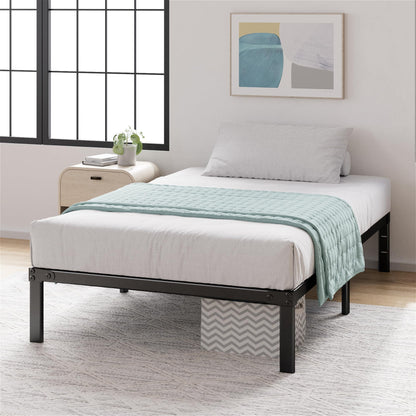 Zinus Twin Bed Frame – Yelena 14 inch Metal Bed Frame with Steel Slat Support, Heavy Duty Metal Construction, Easy Assembly, No Box Spring Needed – Platform Bed with Underbed Storage, 5-Year Warranty