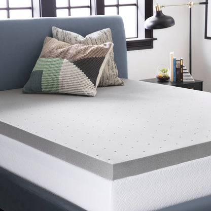 LUCID-LU30QQ30BT-3-Inch-Bamboo-Charcoal-Memory-Foam-Mattress-Topper,-Queen & Premium Hypoallergenic 100-Percent Waterproof Mattress Protector, 15 Year Warranty, Vinyl Free, Queen 3 Inch Mattress + Mattress Protector, Queen