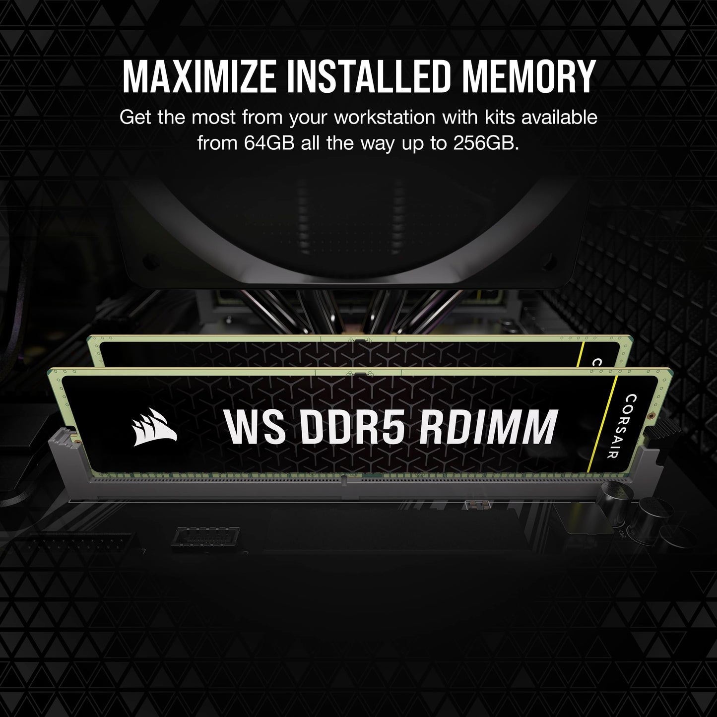 CORSAIR WS DDR5 ECC RDIMM 256GB (8x32GB) 5600MHz CL40 AMD Expo Intel XMP 3.0 Computer Memory - Black (CMA256GX5M8B5600Z40) 256GB (8x32GB)