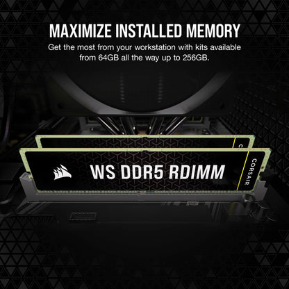 CORSAIR WS DDR5 ECC RDIMM 256GB (8x32GB) 5600MHz CL40 AMD Expo Intel XMP 3.0 Computer Memory - Black (CMA256GX5M8B5600Z40) 256GB (8x32GB)