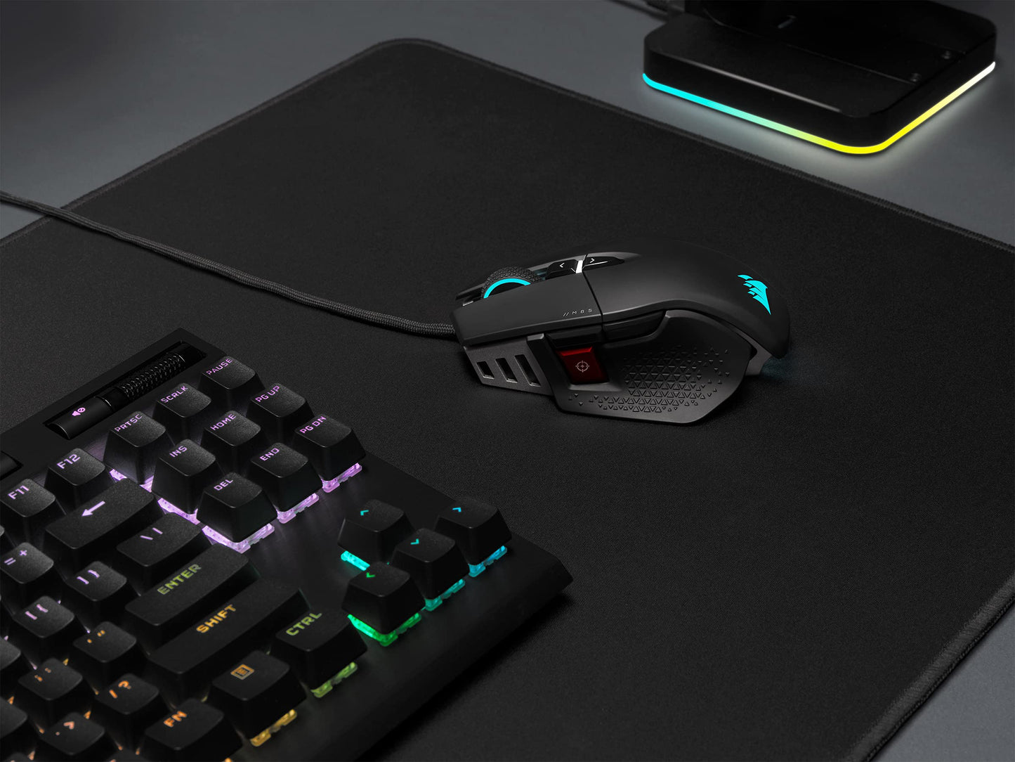 Corsair M65 RGB Ultra Tunable FPS Gaming Mouse Marksman 26,000 DPI Optical Sensor, Optical Switches, AXON Hyper-Processing Technology, Sensor Fusion Control, Tunable Weight System - Black M65 ULTRA WIRED