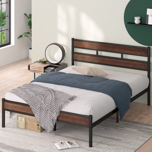 Zinus Roman Bamboo and Metal Platform Bed Frame/No Box Spring Needed/Easy Assembly, King