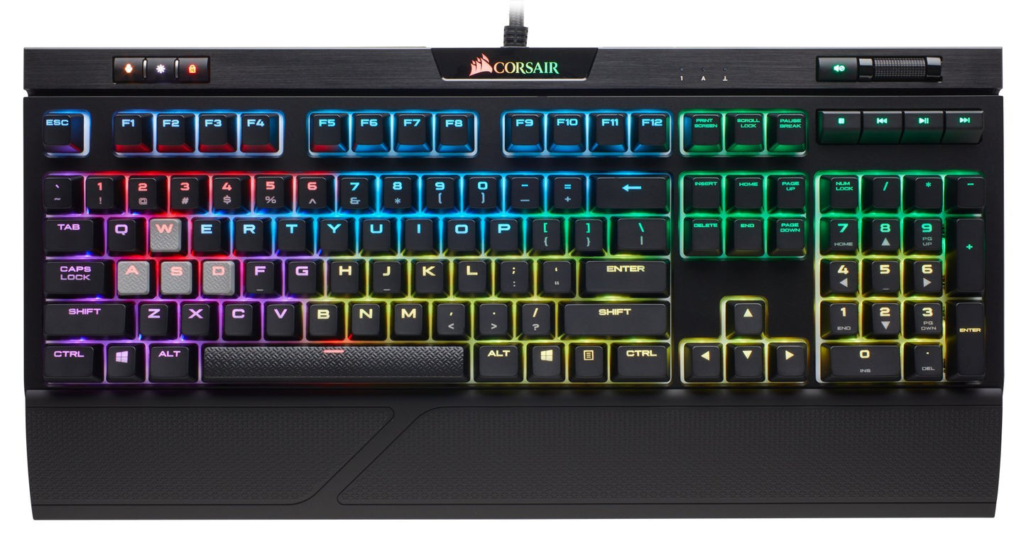 Corsair Strafe RGB MK.2 Mechanical Gaming Keyboard - USB Passthrough - Linear and Quiet - Cherry MX Red Switch - RGB LED Backlit