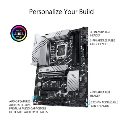 ASUS Prime Z790-P WiFi D4 LGA 1700(Intel® 12th&13th Gen) ATX Motherboard (PCIe 5.0,DDR4,14+1DrMOS,3X M.2,WiFi 6, Bluetooth v5.2,2.5Gb LAN, Front Panel USB 3.2 Gen 2 USB Type-C®, Thunderbolt™ 4/USB4)