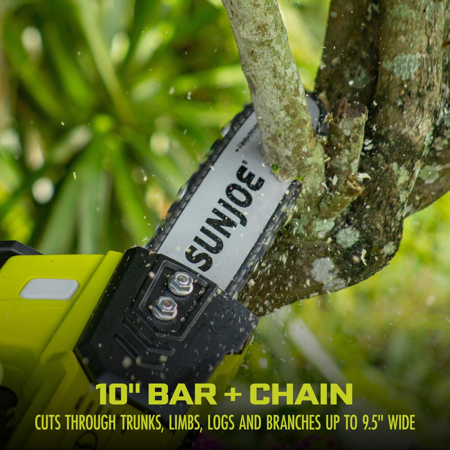 Sun Joe 24V-10CS Cordless Chain Saw, Kit (w/ 4.0-Ah Battery + Charger)