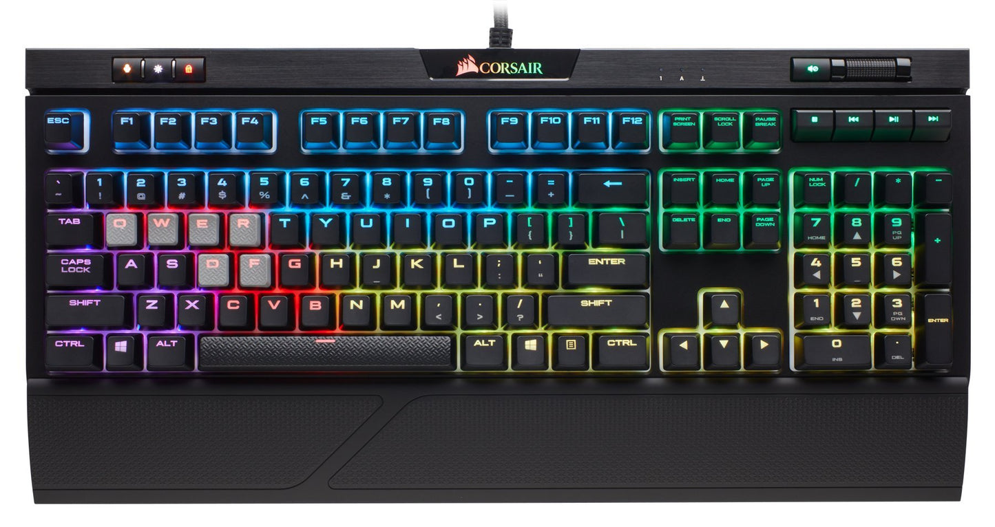 Corsair Strafe RGB MK.2 Mechanical Gaming Keyboard - USB Passthrough - Linear and Quiet - Cherry MX Red Switch - RGB LED Backlit