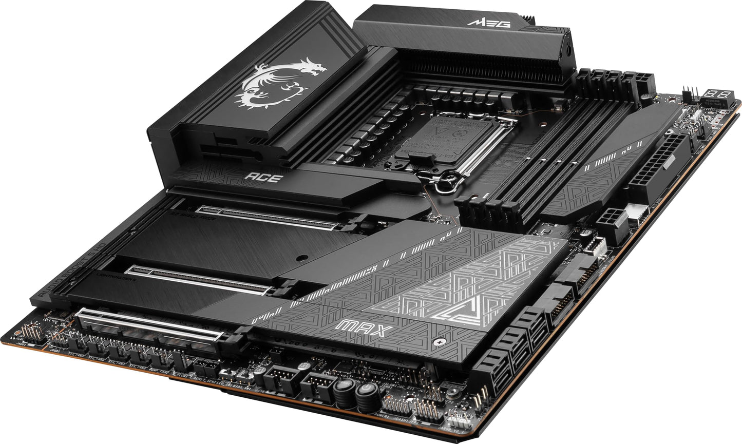 MSI MEG Z790 ACE MAX Gaming Motherboard (Supports 12th/13th/14th Gen Intel Processors, LGA 1700, DDR5, PCIe 5.0, M.2, 2.5Gbps LAN, USB 3.2 Gen2, Wi-Fi 7, Thunderbolt, E-ATX) E.ATX