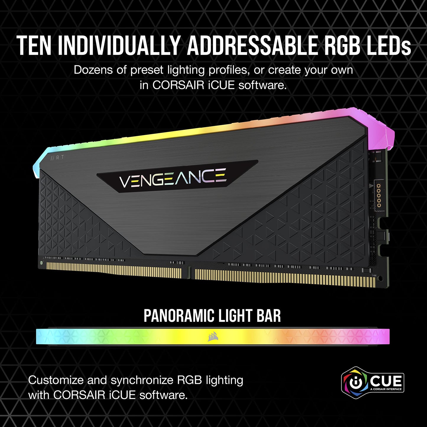 CORSAIR VENGEANCE RGB RT 16GB (2x8GB) DDR4 3600 (PC4-28800) C18 1.35V 16GB (2x8GB)