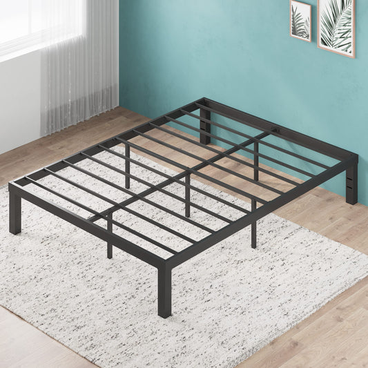 Zinus Full Bed Frame - Luis 14 inch QuickLock Metal Bed Frame with Steel Slat Support - Modern Design, Quick Assembly, No Box Spring Needed, Platform Bed Frame with Underbed Storage Space, Full Size