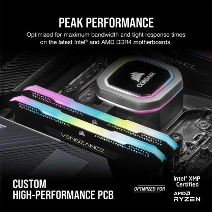 Corsair Vengeance RGB Pro SL 32GB (2x16GB) DDR4 3200 (PC4-25600) C16 1.35V Desktop Memory - Black (CMH32GX4M2E3200C16) 3200 MHz 32GB (2x16GB)